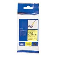 Brother TZe-FX651 Authentic Flexibles Schriftband Selbstklebend Schwarzer Druck auf Gelb 24 mm x 8m