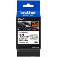 Brother TZe-FX231 Authentic Flexibles Schriftband Selbstklebend Schwarzer Druck auf Weiß 12 mm x 8m