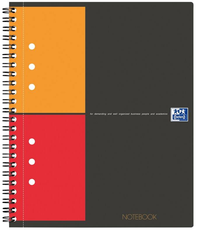 OXFORD International Notizbuch DIN A5 Kariert Spiralbindung PP (Polypropylen) Farbig sortiert Perforiert 160 Seiten 5 Stück à 80 Blatt