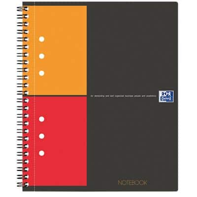 OXFORD International Notizbuch DIN A5 Kariert Spiralbindung PP (Polypropylen) Farbig sortiert Perforiert 160 Seiten 5 Stück à 80 Blatt