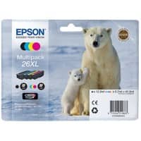 Epson 26XL Original Tintenpatrone C13T26364010 Schwarz, cyan, magenta, gelb 4 Stück Multipack