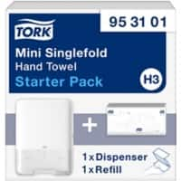 Tork Falthandtuchspender H3 Starterpack Kunststoff Weiß 13,5 x 29,1 x 33,2 cm