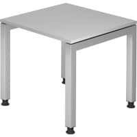 Hammerbacher VJS08/5 J Serie Höhenverstellbar Höhenverstellbarer Schreibtisch Rechteckig Holz Silber 4 Füße 800 x 680 mm