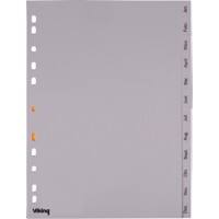 Office Depot Register DIN A4 Grau 12-teilig Perforiert Kunststoff Jan - Dez