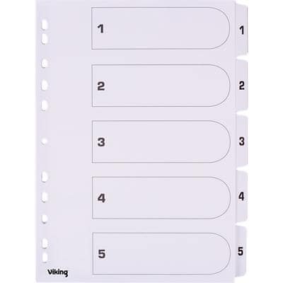 Viking Register DIN A4 Weiß 5-teilig 11-fach Mylar 1 bis 5