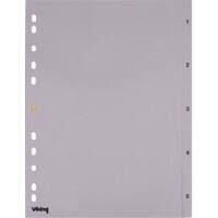 Office Depot Register DIN A4 Grau 5-teilig 11-fach Kunststoff 1 bis 5