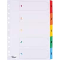 Office Depot Register 5913855 DIN A4 Weiß 5-teilig 11-fach Mylar 1 bis 5