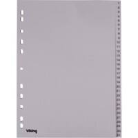 Office Depot 1 bis 31 Register DIN A4 Grau 31-teilig PP (Polypropylen) 11 Löcher Numerisch