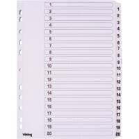 Office Depot Register 5914080 DIN A4 Weiß 20-teilig 11-fach Mylar 1 bis 20