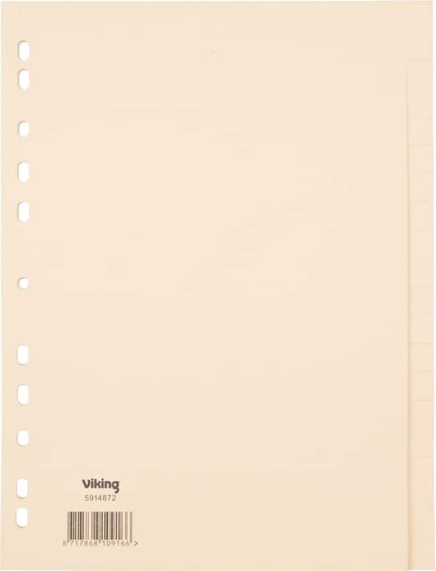 Viking Standard Blanko Blanko Register 100% Recycelt DIN A4 Chamois 20-teilig 100 g/m² Pappkarton 11 Löcher 20 Blatt