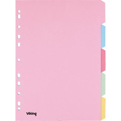 Viking Standard Blanko Register 100% Recycelt DIN A4 Farbig Sortiert Mehrfarbig 5-teilig Pappkarton Rechteckig 11 Löcher 5 Blatt