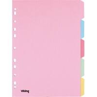 Office Depot Standard Blanko Register Recycelt DIN A4 Farbig Sortiert Mehrfarbig 5-teilig Pappkarton Rechteckig 11 Löcher 5 Blatt
