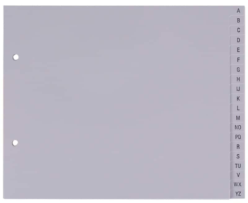 Viking A - Z Alphabetische Register DIN A5 Grau 20-teilig PP (Polypropylen) 2 Löcher Alphabetisch