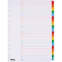 Viking Register DIN A4 Farbig sortiert 20-teilig 11-fach Mylar A - Z