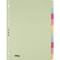 Office Depot Standard Blanko Register Recycelt 100% DIN A4 Farbig Sortiert Mehrfarbig 10-teilig Manilla Rechteckig 23 Löcher 10 Blatt