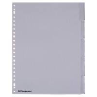 Office Depot bedruckbare taben Register DIN A4 Grau 5-teilig PP (Polypropylen) Rechteckig 23 Löcher 5 Blatt
