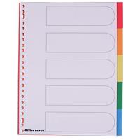 Office Depot Blanko Register DIN A4 Weiß Mehrfarbig 5-teilig PP (Polypropylen) Rechteckig 23 Löcher 5 Blatt