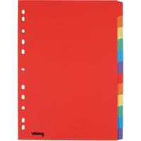 Viking Standard Blanko Register DIN A4 Farbig Sortiert Mehrfarbig 12-teilig Manilla Rechteckig 11 Löcher 12 Blatt