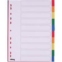 Office Depot Blanko Register DIN A4 Farbig sortiert Farbig Sortiert 10-teilig PP (Polypropylen) Rechteckig 11 Löcher 10 Blatt