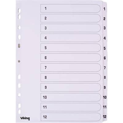 Viking Register DIN A4 Weiß 12-teilig 11-fach Mylar 1 bis 12