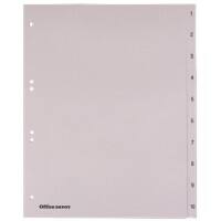 Office Depot Register DIN A4 Überbreite Grau 10-teilig Perforiert Papier 1 bis 10