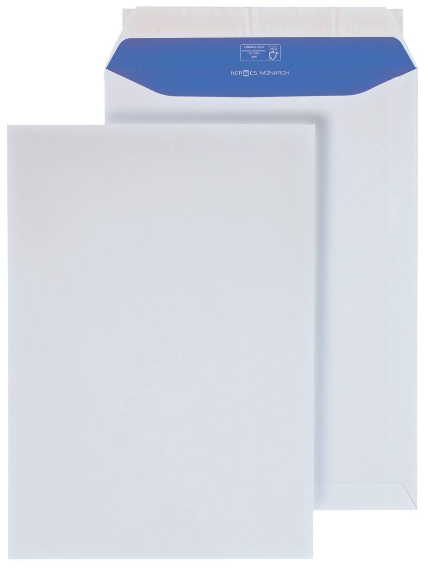 Hermes Versandtaschen C4 100 g/m² Weiß Ohne Fenster Abziehstreifen 250 Stück