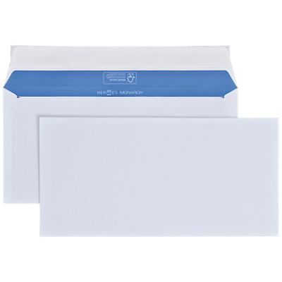 Hermes Briefumschläge DL+ 80 g/m² Weiß Blauer Innendruck Ohne Fenster Abziehstreifen 500 Stück