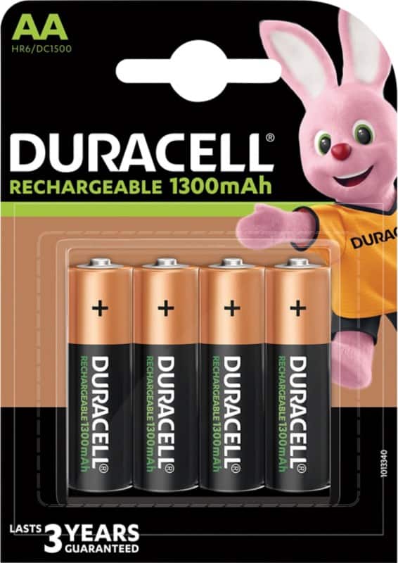 Duracell Wiederaufladbare Batterie StayCharged AA HR6 1300 mAh Nickel-Metallhydrid (NiMH) 1 V 4 4 Stück