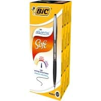 BIC Atlantis Soft Kugelschreiber Schwarz Mittel 0.4 mm Nachfüllbar 12 Stück