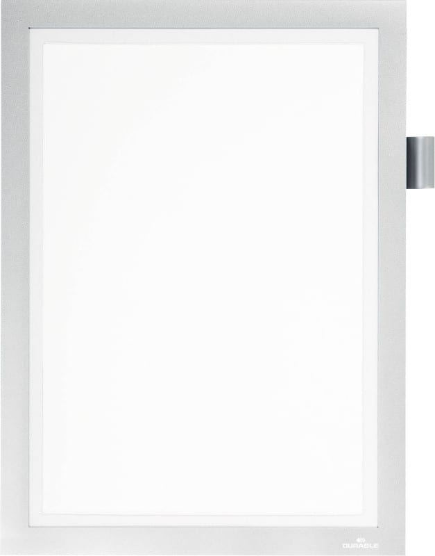 DURABLE DURAFRAME Note DIN A4 Inforahmen Selbstklebend Silber Haftend Kunststoff 4993-23 23,5 (B) x 0,5 (T) x 37 (H) cm DURAFRAME Note