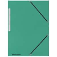 Office Depot Eckspannmappe DIN A4 Grün Presspappe beschichtet 3 Klappen 24 x 2,5 x 32 cm