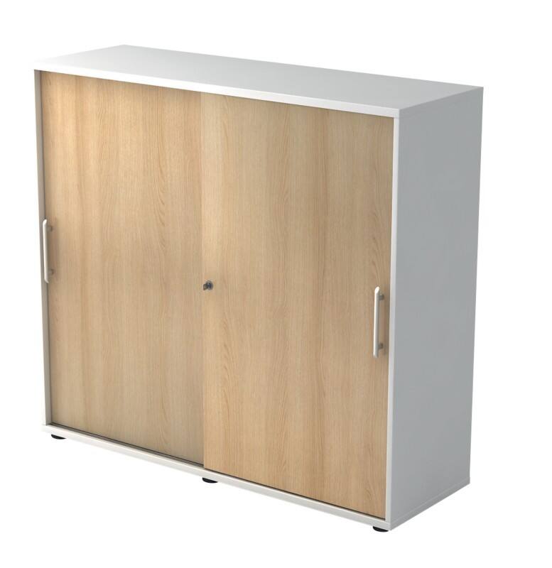 Hammerbacher Schiebetürenschrank 1753S RE Eiche, Weiß 1.200 x 400 x 1.100 mm