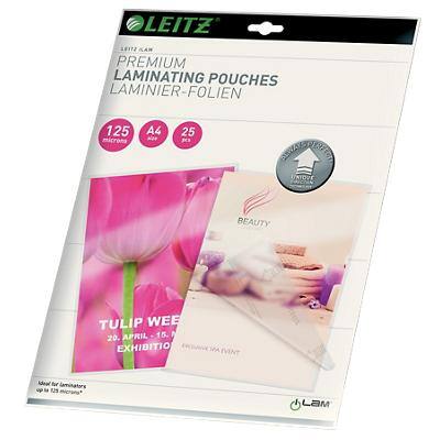 Leitz iLAM Premium Laminierfolien DIN A4 Glänzend 125 Mikron (2 x 125) Transparent 25 Stück