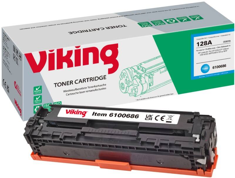 Viking 128A Kompatibel HP Tonerkartusche CE321A Cyan