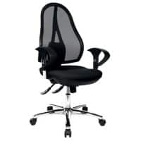 TOPSTAR Open Point SY Deluxe Bürostuhl Synchronmechanismus Netzstoff 2D Armlehnen Höhenverstellbarer Sitz Schwarz 110 kg 480 x 1.110 mm