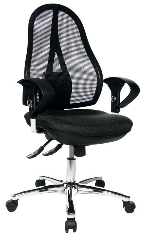 TOPSTAR Bürostuhl Synchronmechanismus Netzstoff Höhenverstellbare Armlehne Grau, Schwarz 110 kg Open Point SY Deluxe