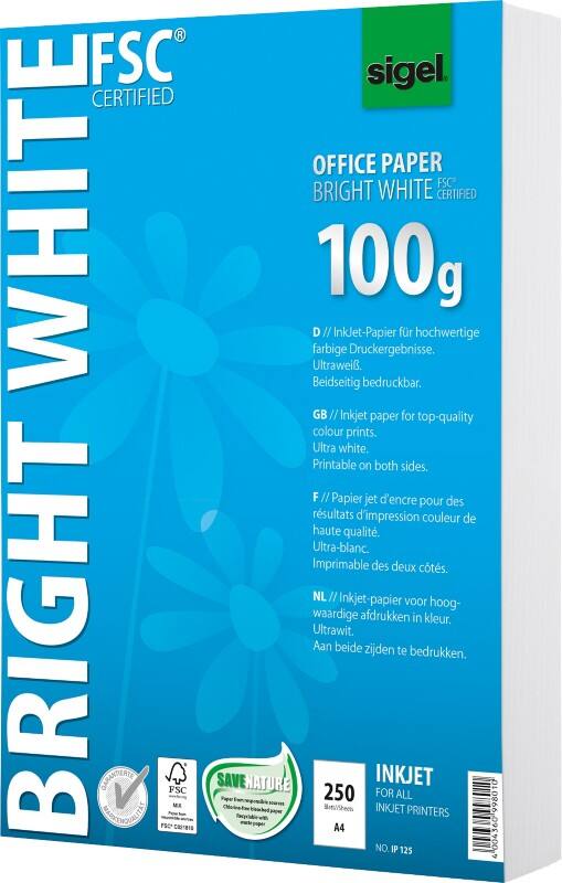Sigel Office Paper DIN A4 Druckerpapier 100 g/m² Matt Weiß 250 Blatt