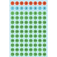 HERMA 4129 Zahlen-Etiketten Farbig sortiert 8 x 8 mm 6 Blatt à Etiketten