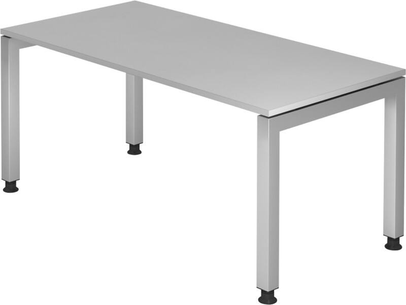 Hammerbacher J Series VJS Höhenverstellbar Schreibtisch Rechteckig Grau 4 Metallfüße 1.600 (B) x 800 (T) x 760 (H) mm Spanplatte, Stahl