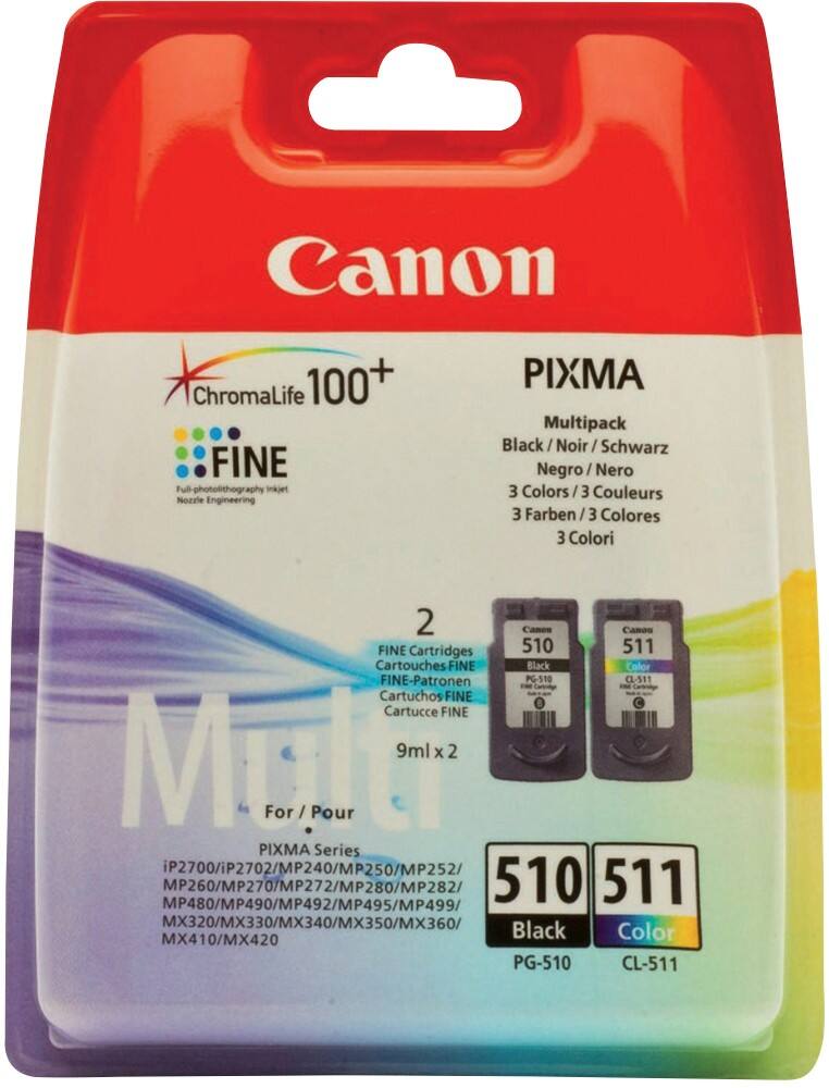 Canon PG-510/CL-511 Original Tintenpatrone Schwarz & 3 Farbig 2 Stück