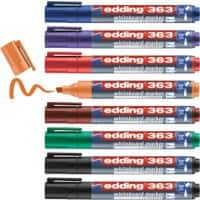 edding 363 Whiteboard-Marker Farbig sortiert Breit Keilspitze 1 - 5 mm 8 Stück