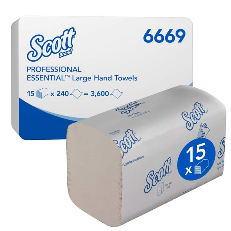 Scott Essential Papierhandtücher Z-falz Weiß 1-lagig 6669 15 Stück à 240 Blatt