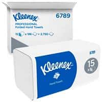 Kleenex Mainline Falthandtücher V-falz Weiß 2-lagig 6789 15 Stück à 186 Blatt