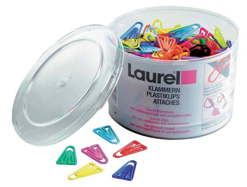 Laurel Plastiklips Büroklammern Kunststoff 25 mm Farbig sortiert 500 Stück