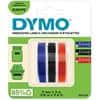 Dymo 3D Etikettenband S0847750 Weiß auf Rot, Schwarz, Blau 9 mm x 3 m 3 Stück