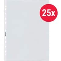 Bene Prospekthüllen DIN A4 Matt Transparent 60 Mikron PP (Polypropylen) Öffnung Oben 11 Löcher 25 Stück