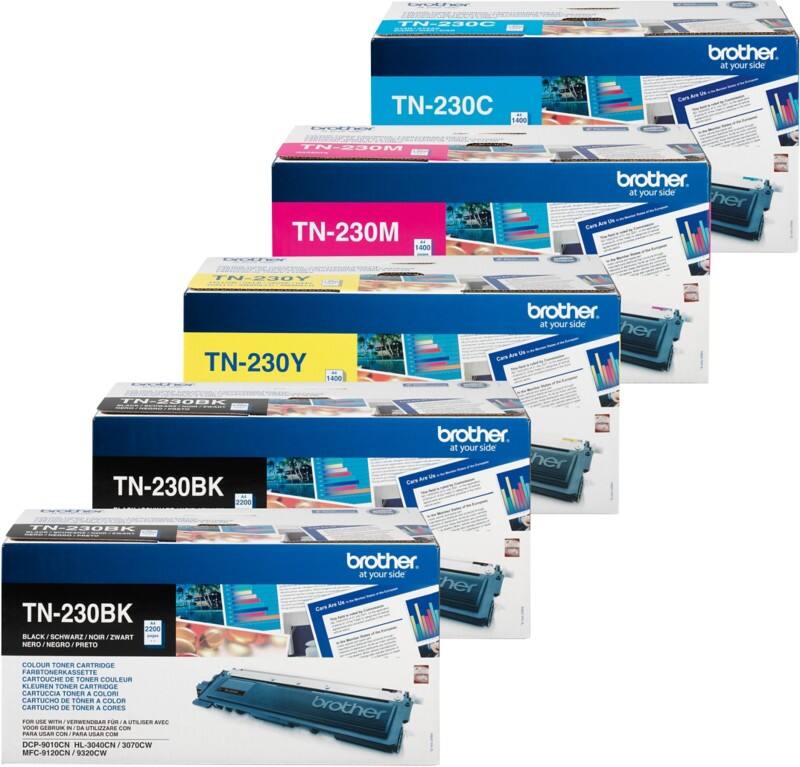 Brother TN-230 Original Tonerkartusche Schwarz, Cyan, Magenta, Gelb Multipack