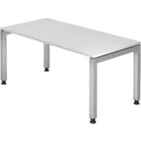 Hammerbacher J Series VJS Höhenverstellbar Schreibtisch Rechteckig Weiß 4 Metallfüße 1.600 (B) x 800 (T) x 760 (H) mm Spanplatte, Stahl