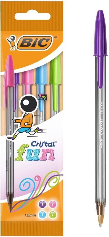 BIC Cristal Fun Kugelschreiber Farbig sortiert Breit 1.6 mm 4 Stück