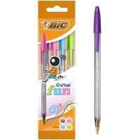 BIC Cristal Fun Kugelschreiber Farbig sortiert Breit 1.6 mm 4 Stück